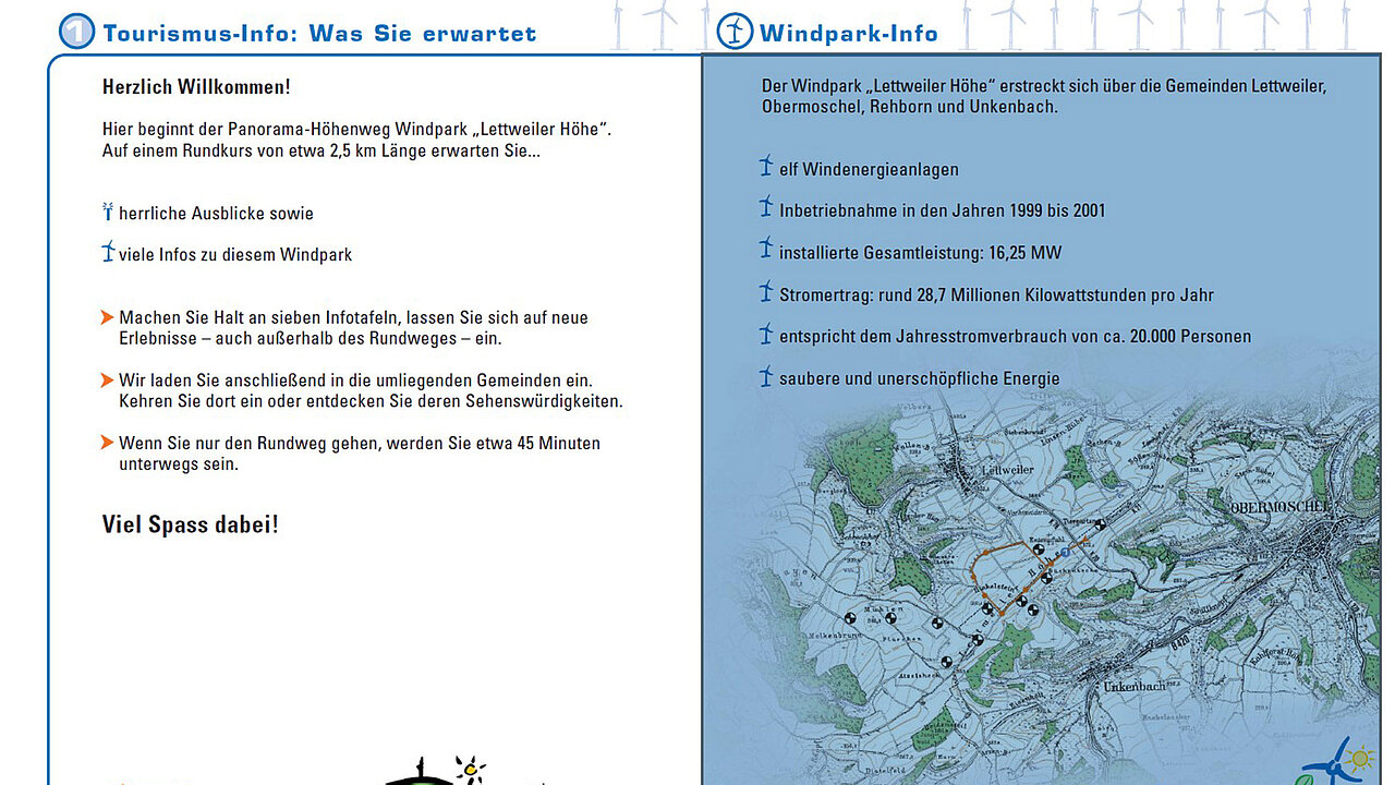 Diese Tafel ergänzt ebenfalls den Windpark Lettweiler Höhe.