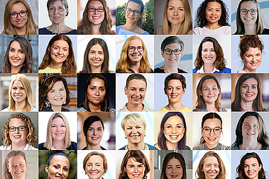 Collage verschiedener Mitglieder des wom:energy Netzwerks